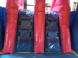 05 28 Foot Pink Purple Wet Dry 28' Pink & Blue Bounce House Wet or Dry Water Slide Combo