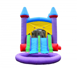 HKC Jelly Bean Castle Bounce House and Dual Slide Combo with Poo