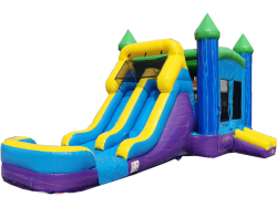 28' Purple, Blue & Green Marble Bounce House Wet or Dry Wate