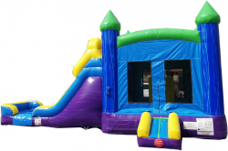 01 28 Foot Purple Blue Gree Marble Wet Dry 28' Purple, Blue & Green Marble Bounce House Wet or Dry Wate