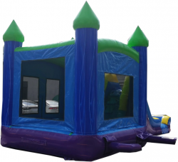 02 28 Foot Purple Blue Gree Marble Wet Dry 28' Purple, Blue & Green Marble Bounce House Wet or Dry Wate